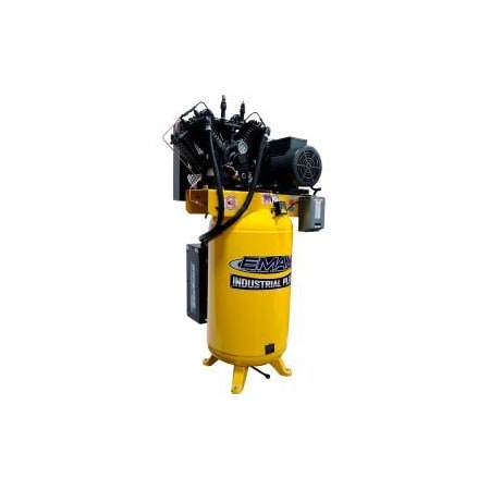 Emax Compressor EMAX ESP10V080V1, 10HP, Two-Stage Compressor, 80 Gallon, Vertical, 175 PSI, 38 CFM, 1-Phase 208-230V ESP10V080V1